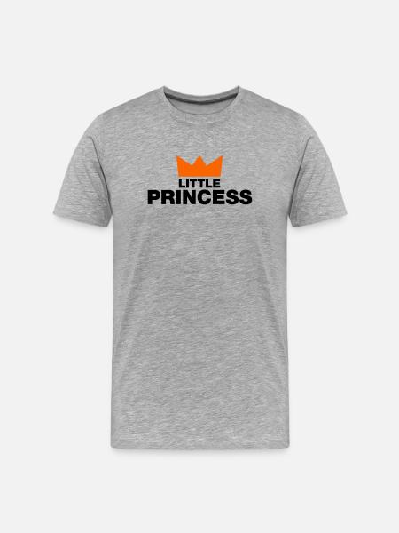 Little Princess mit Krone - Männer Premium Bio T-Shirt - Grau meliert