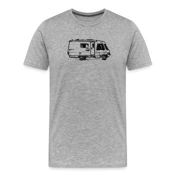 Camping-car - T-shirt bio Premium Homme - gris chiné - Devant - Damien (186cm)