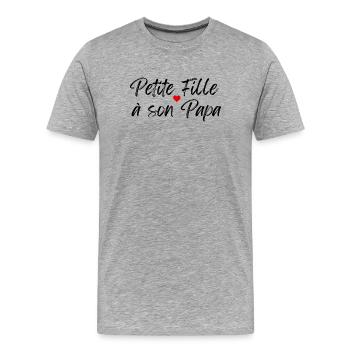 Little Girl with Her Daddy - Men's Premium Organic T-Shirt - heather grey - Front - Damien (186cm)