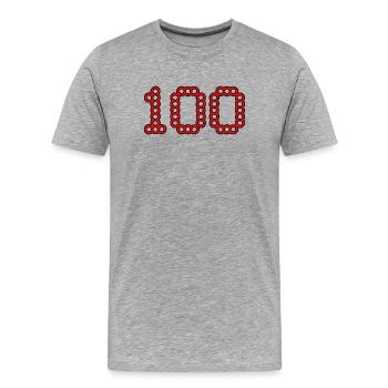 100. 100 YEARS. 100th ANNIVERSARY. BIRTHDAY 100 - Men's Premium Organic T-Shirt - heather grey - Front - Damien (186cm)