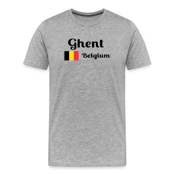 Gent Belgien - Stilvolle Drucke - Männer Premium Bio T-Shirt - Grau meliert - Vorne - Damien (186cm)