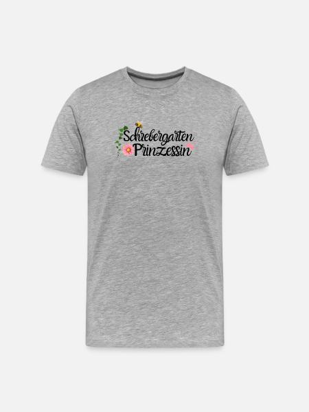 Schrebergarten Kleingarten Prinzessin - Männer Premium Bio T-Shirt - Grau meliert