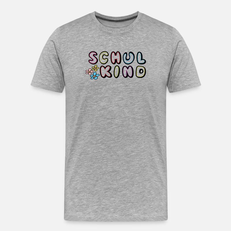 Schulkind 2026 Einschulung - Männer Premium Bio T-Shirt - Grau meliert