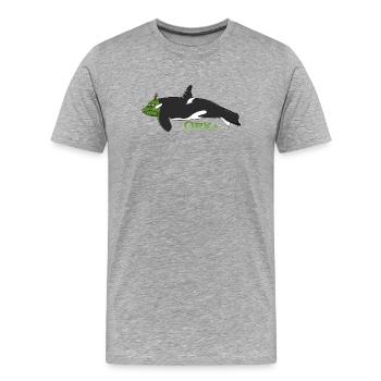Humorvoller Orca - Männer Premium Bio T-Shirt - Grau meliert - Vorne - Damien (186cm)