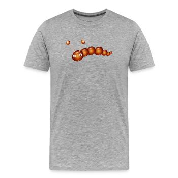 Cute Chestnut Caterpillar – Childhood & Crafting Fun - Men's Premium Organic T-Shirt - heather grey - Front - Damien (186cm)