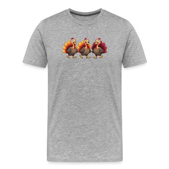 Thanksgiving Truthahn Baby - Männer Premium Bio T-Shirt - Grau meliert - Vorne - Damien (186cm)
