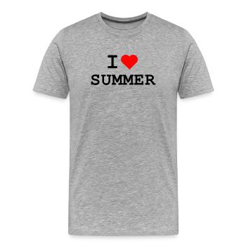 Ich liebe Sommer - I love Summer - Männer Premium Bio T-Shirt - Grau meliert - Vorne - Damien (186cm)