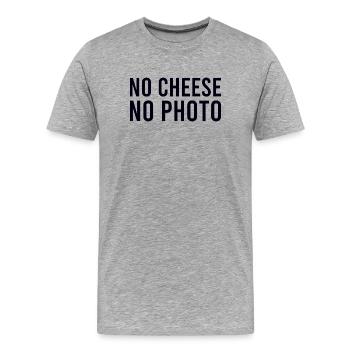 No cheese no photo - Men's Premium Organic T-Shirt - heather grey - Front - Damien (186cm)