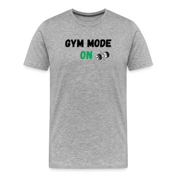 Power to Fitness Gewichtheben - Männer Premium Bio T-Shirt - Grau meliert - Vorne - Damien (186cm)