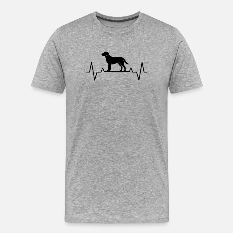 Geschenkidee Hundemama Labrador Herzschlag EKG - Männer Premium Bio T-Shirt - Grau meliert