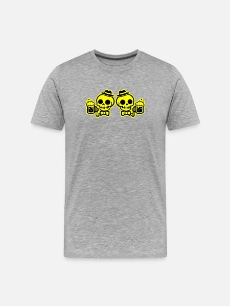 Skeleton Beer Team Bachelors - Men's Premium Organic T-Shirt - heather grey