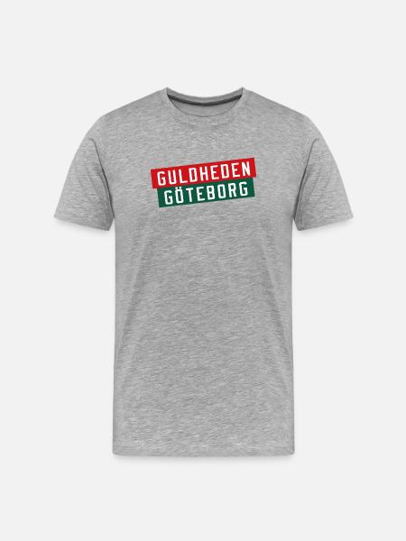 Guldheden Göteborg Striped Logo - Men's Premium Organic T-Shirt - heather grey