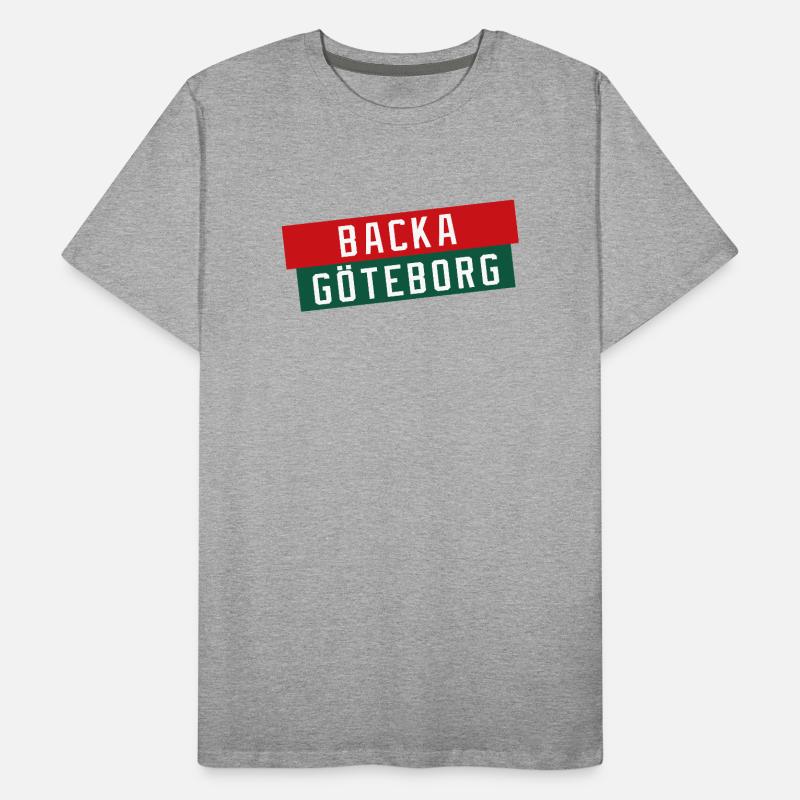 Backa Göteborg Diagonaltekst Herre Premium T-shirt økologisk