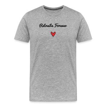 RETRAITE. RETRAITE. RETRAITEE. RETRAITE - T-shirt bio Premium Homme - gris chiné - Devant - Damien (186cm)