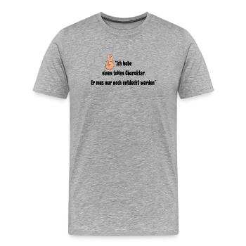Great character - Men's Premium Organic T-Shirt - heather grey - Front - Damien (186cm)