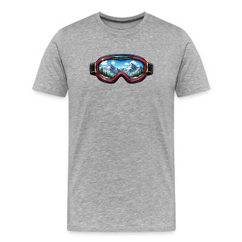  Skibrille Landschaft - Männer Premium Bio T-Shirt - Grau meliert - Vorne - Damien (186cm)
