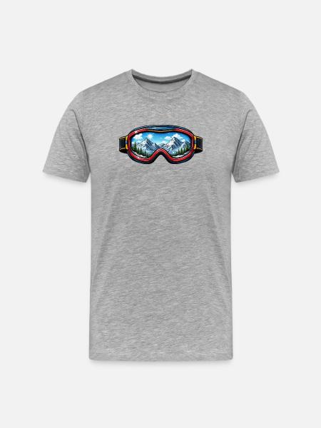 Ski Goggles Landscape - Men's Premium Organic T-Shirt - heather grey