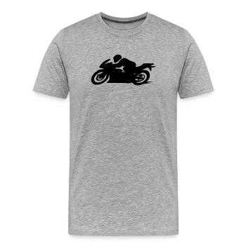 motorrad - Männer Premium Bio T-Shirt - Grau meliert - Vorne - Damien (186cm)