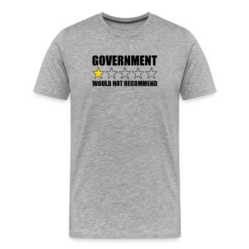 Die Regierung würde es nicht empfehlen. Anti-Regie - Männer Premium Bio T-Shirt - Grau meliert - Vorne - Damien (186cm)