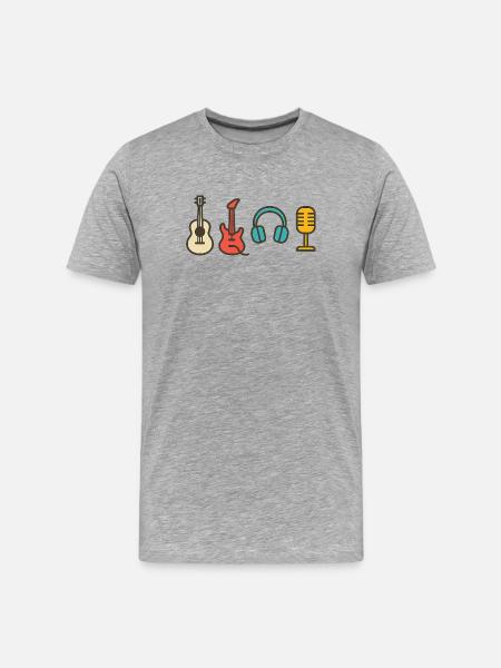 Music Notes Rhythm Beat Design Gift - Men's Premium Organic T-Shirt - heather grey