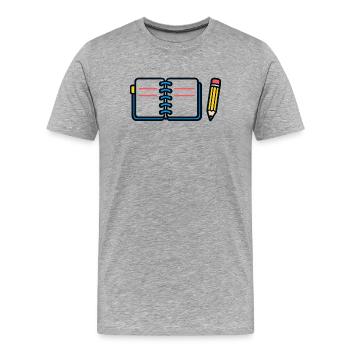 Football Notebook Cords - Men's Premium Organic T-Shirt - heather grey - Front - Damien (186cm)