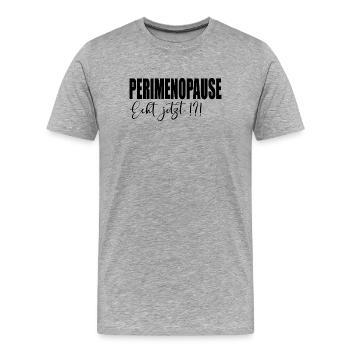 Wechseljahre PERIMENOPAUSE - Männer Premium Bio T-Shirt - Grau meliert - Vorne - Damien (186cm)