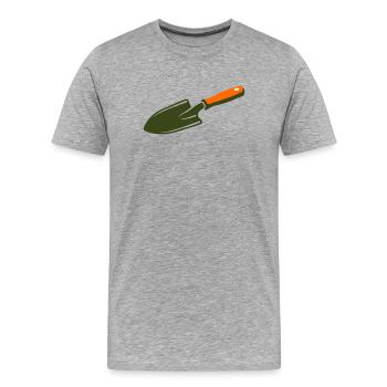 Schaufel Kelle Schatzsuche Garten - Männer Premium Bio T-Shirt - Grau meliert - Vorne - Damien (186cm)
