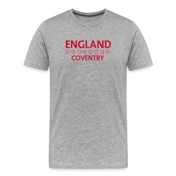 Coventry England Fußballemblem - Männer Premium Bio T-Shirt - Grau meliert - Vorne - Damien (186cm)