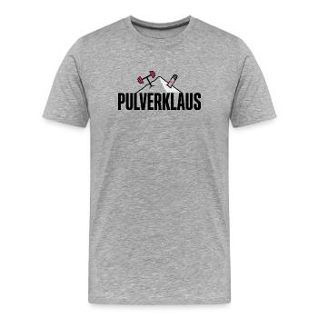 Pulverklaus: Protein oder Zauberpulver fürs Gym? - Männer Premium Bio T-Shirt - Grau meliert - Vorne - Damien (186cm)