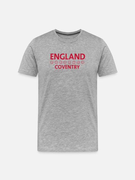 Coventry-England-Fußballsymbol - Männer Premium Bio T-Shirt - Grau meliert