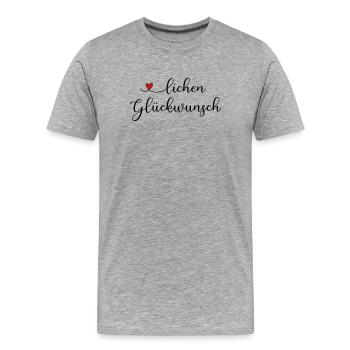 herzlichen Glückwunsch - Männer Premium Bio T-Shirt - Grau meliert - Vorne - Damien (186cm)