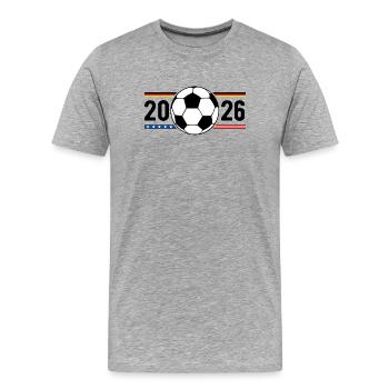 Fußball Flagge 2026 - Männer Premium Bio T-Shirt - Grau meliert - Vorne - Damien (186cm)