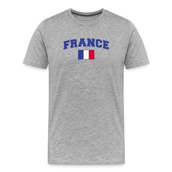 Frankreich Fan - Männer Premium Bio T-Shirt - Grau meliert - Vorne - Damien (186cm)