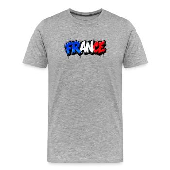 France Graffiti - Men's Premium Organic T-Shirt - heather grey - Front - Damien (186cm)