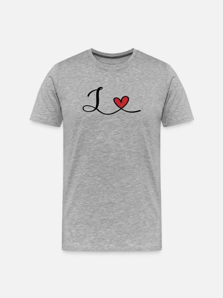Letter L Initial - Men's Premium Organic T-Shirt - heather grey