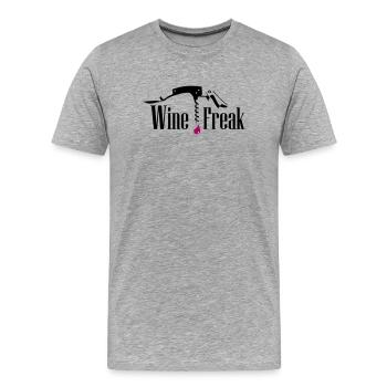 Passionné de vin - T-shirt bio Premium Homme - gris chiné - Devant - Damien (186cm)