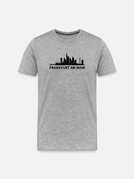 Skyline Frankfurt am Main - Männer Premium Bio T-Shirt - Grau meliert