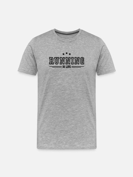 running is life - Men's Premium Organic T-Shirt - heather grey