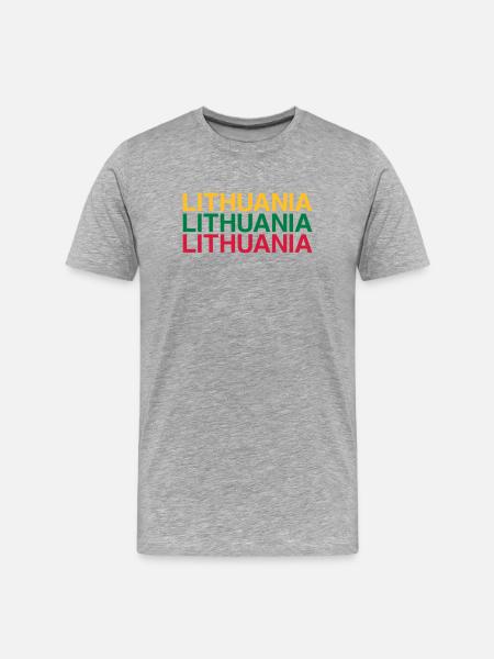 LITHUANIA Lithuania flag - Men's Premium Organic T-Shirt - heather grey