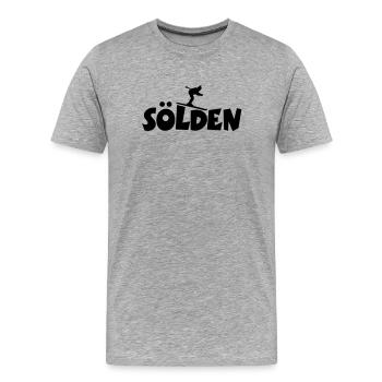 Sölden Ski Wintersport - Männer Premium Bio T-Shirt - Grau meliert - Vorne - Damien (186cm)