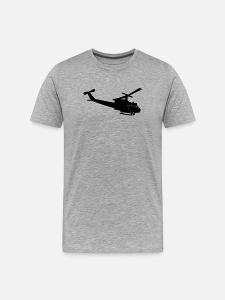 Bell UH-10 silhouette - Men's Premium Organic T-Shirt - heather grey