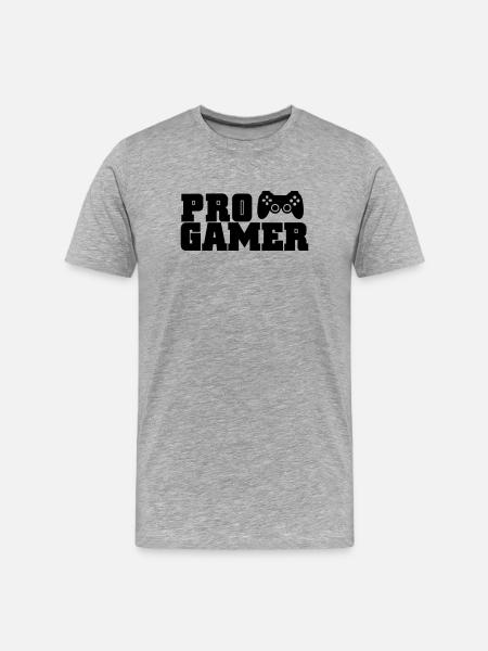 pro gamer - T-shirt bio Premium Homme - gris chiné