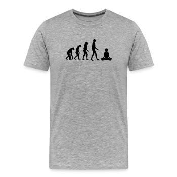 Yoga / Yogi / Bouddhisme / Bouddhiste - T-shirt bio Premium Homme - gris chiné - Devant - Damien (186cm)