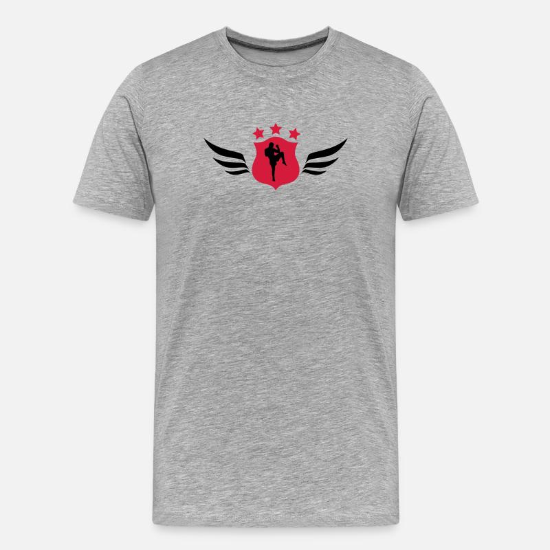 Kickboxen / Kickboxing / Kickboxer / Kick Boxing - Männer Premium Bio T-Shirt - Grau meliert