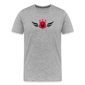 Eisenbahner / Eisenbahnen / Eisenbahn / Bahn - Männer Premium Bio T-Shirt - Grau meliert - Vorne - Damien (186cm)