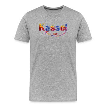 Kassel ist klasse - Männer Premium Bio T-Shirt - Grau meliert - Vorne - Damien (186cm)