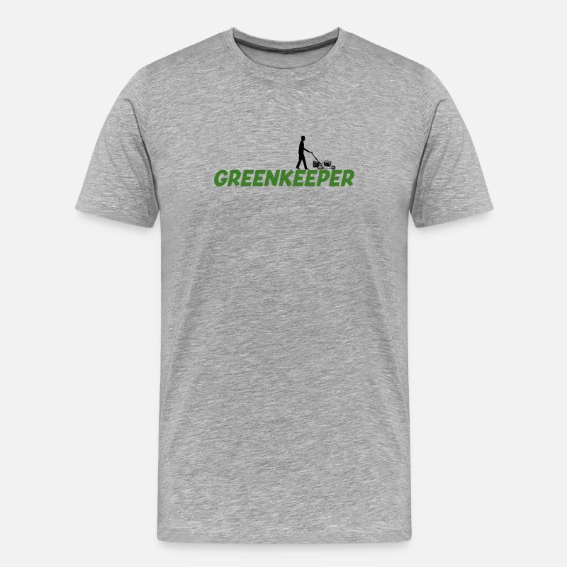 Greenkeeper Rasenmäher Gärtner Garten Geschenkidee - Männer Premium Bio T-Shirt - Grau meliert