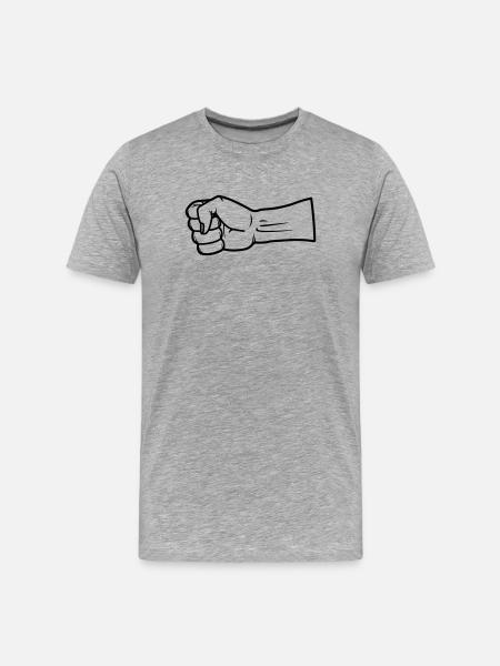 Fist hand vector - Men's Premium Organic T-Shirt - heather grey