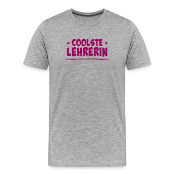coolste lehrerin - Männer Premium Bio T-Shirt - Grau meliert - Vorne - Damien (186cm)