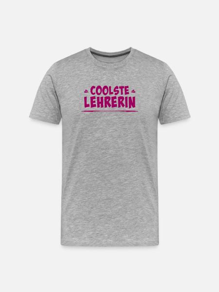 coolste lehrerin - Männer Premium Bio T-Shirt - Grau meliert